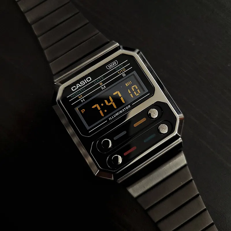 Casio Vintage Dark Grey Digital Dial Watch- A100WEGG-1A